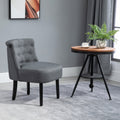 Homcom Modern Accent Leisure Armless Slipper Upholstered Lounge Chair With Large Comfortable Surface Wooden Legs
