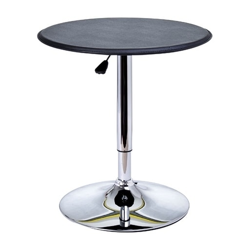 Homcom Modern Pub Style Adjustable Vinyl Covered Bar Table W 360 Swivel