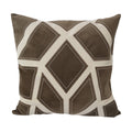 Home Accent Pillows 20 Inch Brown And Tan Applique Embroidered Poly Linen Throw Pillow
