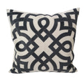 Home Accent Pillows Natural And Grey Geometric Applique Embroidered Poly Linen 20 Inch Throw Pillow