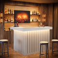 Home Bar Unit Corner Liquor Bar Table With Storage Shelves Wine Glass Holder Pub Reception Accent Cabinet Desk