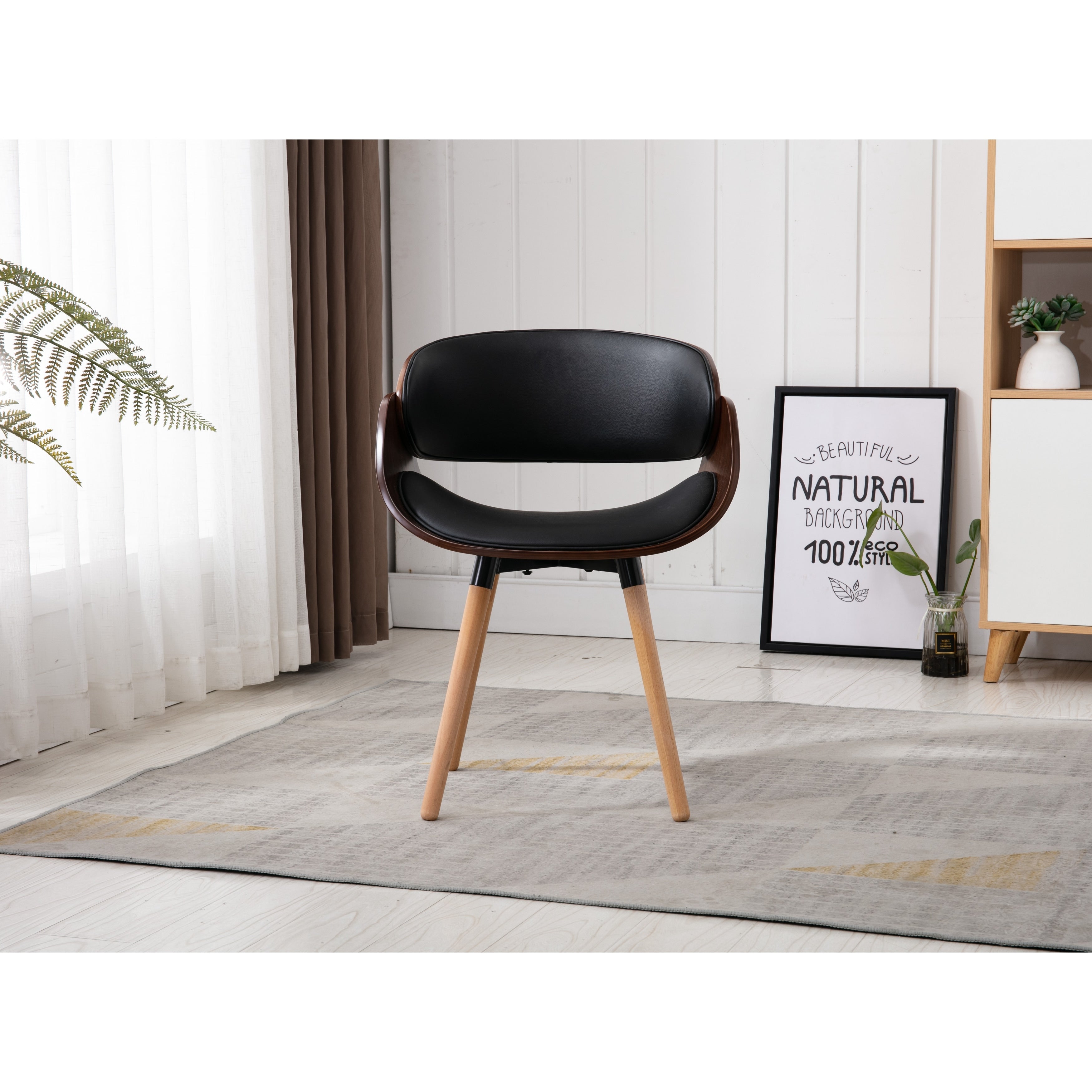 Home Beyond Black Synthetic Leather Leisure Chair