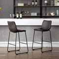 Home Beyond Set Of 2 Pcs Synthetic Leather Upholstered Barstools Armlesss With Metal Frame Uc 13Hb