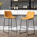 Home Beyond Set Of 2 Pcs Synthetic Leather Upholstered Barstools Armlesss With Metal Frame Uc 13Ht