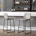 Home Beyond Set Of 2 Pcs Synthetic Leather Upholstered Barstools Armlesss With Metal Frame Uc 13Hg