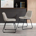 Home Beyond Set Of 2 Pcs Synthetic Leather Upholstered Dining Chairs Armlesss With Metal Frame Uc 13G
