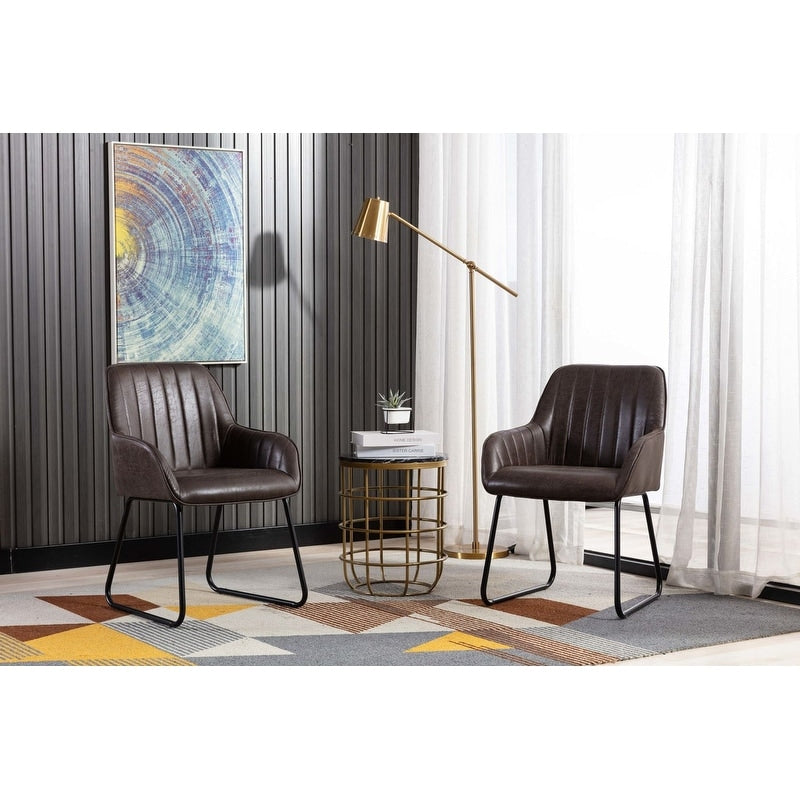 Home Beyond Synthetic Leather Dining Chairs Set Of 2 Pc Black Uc 15Blk