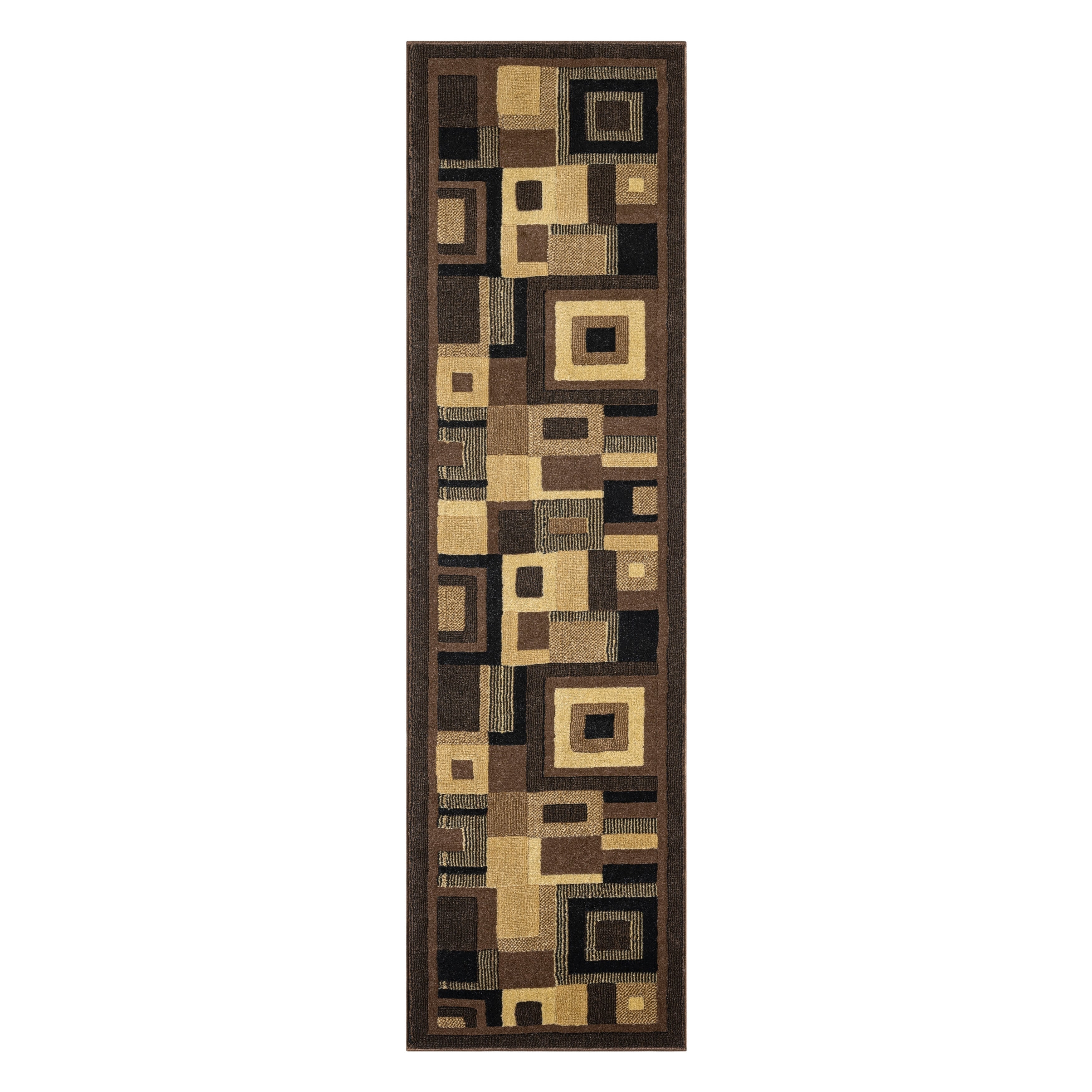 Home Dynamix Catalina Collection Contemporary Black Brown Accent Rug 17 X 27