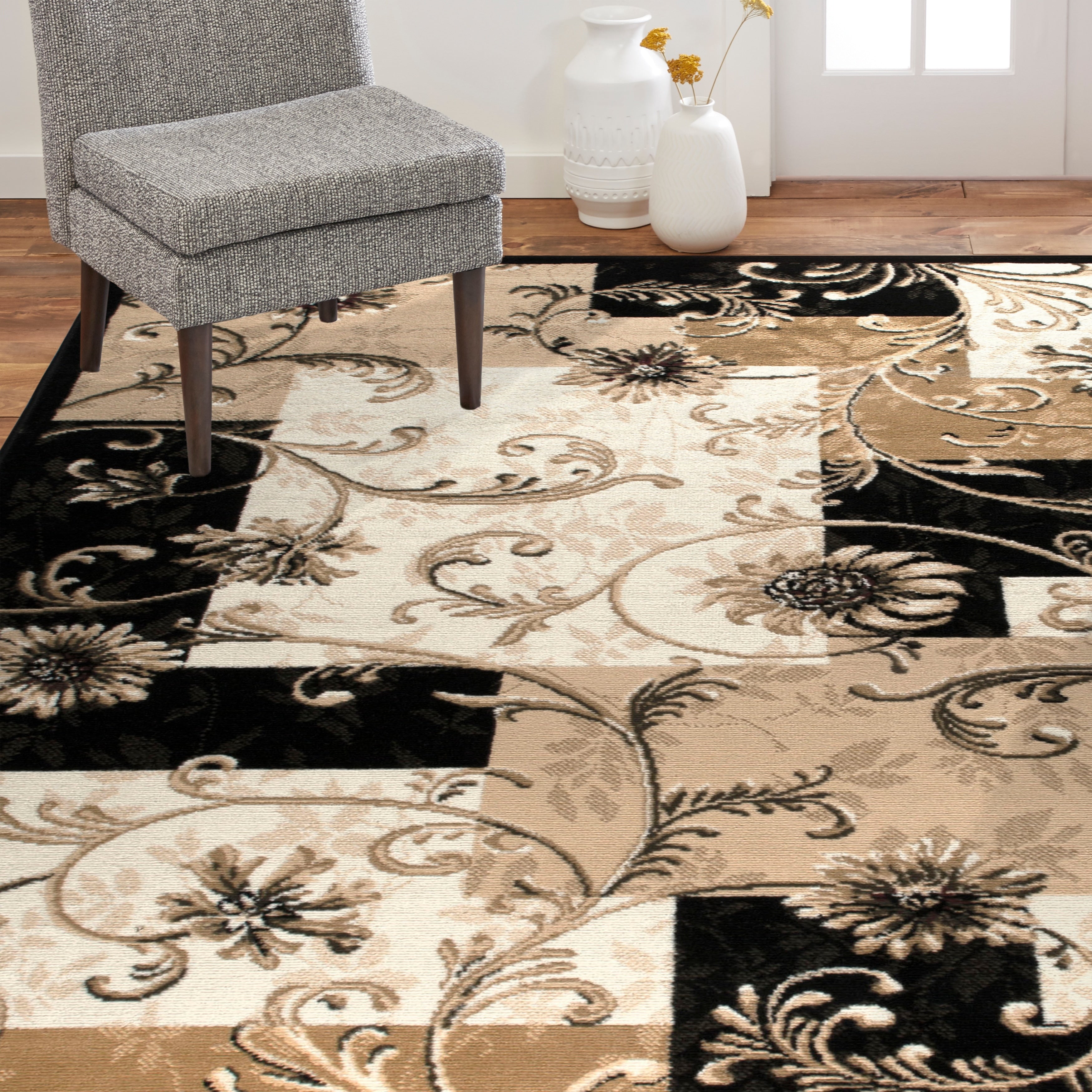 Home Dynamix Optimum Collection Black Polypropylene Machine Made Area Rug