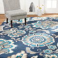 Tremont Floral Navy Blue Area Rug By Home Dynamix