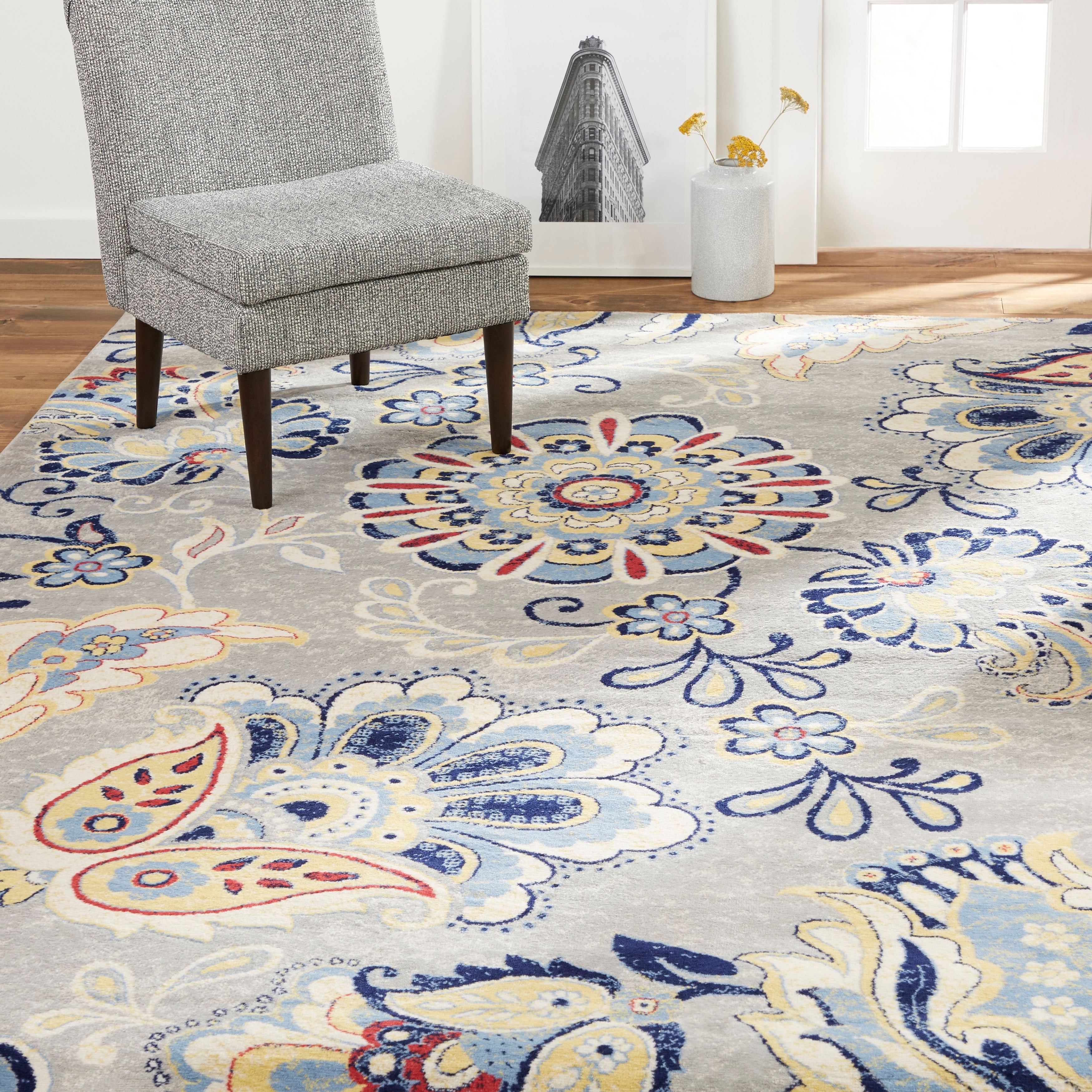 Tremont Floral Gray Area Rug By Home Dynamix