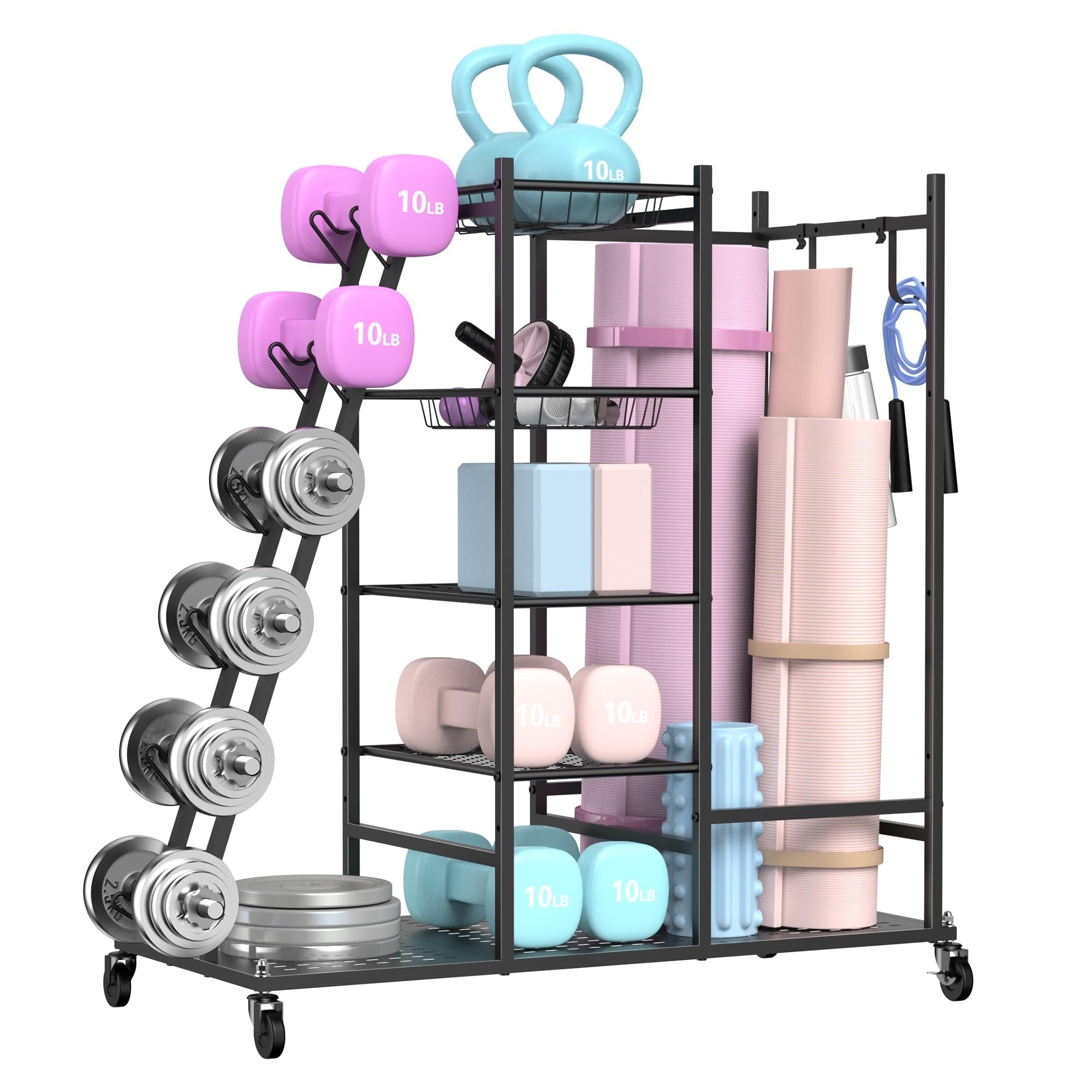 Home Gym Storage Rack For Dumbbells And Equipment 36.6 D X 15.4 W X 37 H