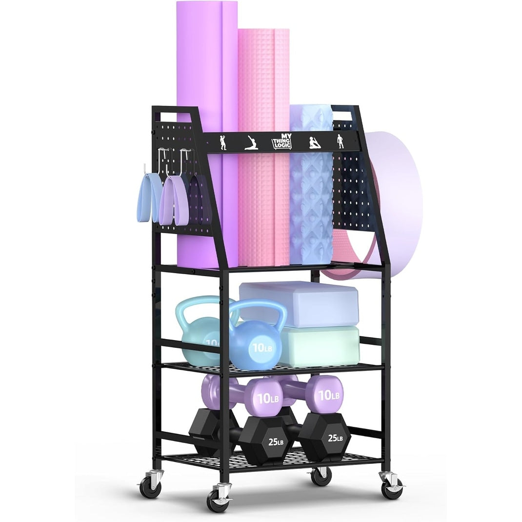 Home Gym Storage Rack For Workout Equipment 12.6 D X 17.1 W X 34.8 H