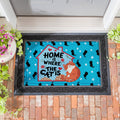 Home Is Where The Cat Is Embossed Door Mat 30 X 18