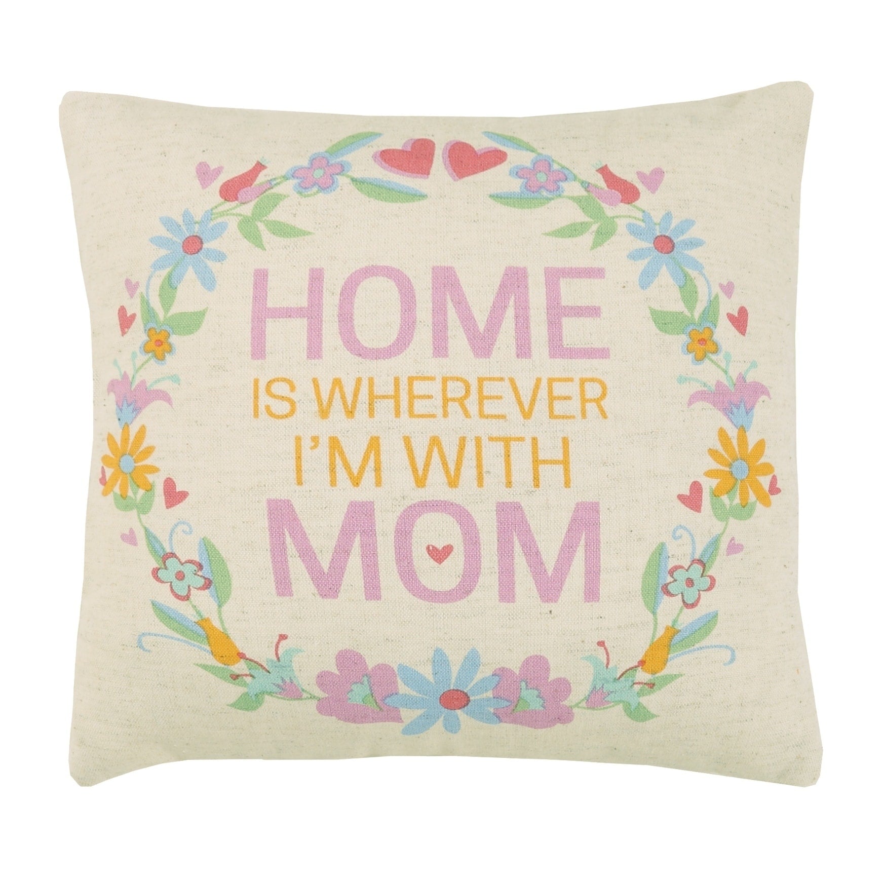 Home Is Wherever Im With Mom Printed Pillow