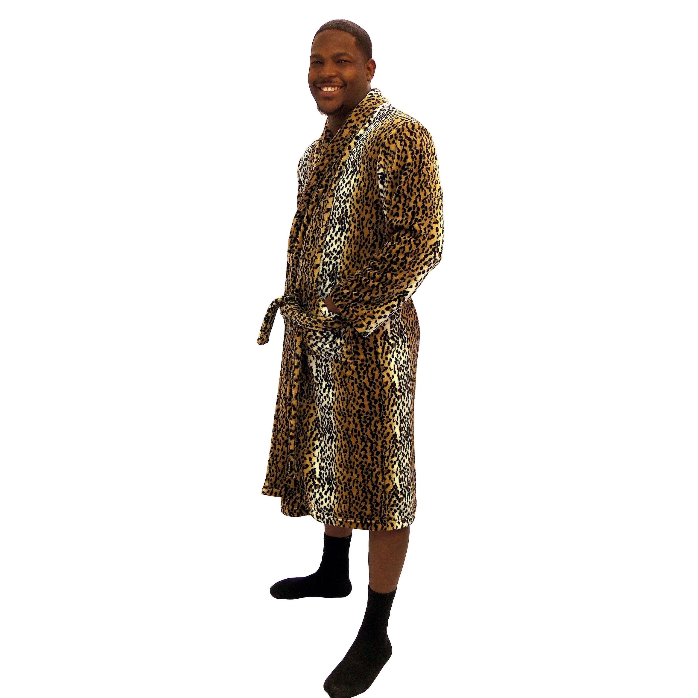 Home Soft Things Men Women Bathrobe Printed Flannel Fleece Cloth