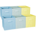 Home Storage Bundle Pastel Drawer And Closet Bins Blue Green Yellow 6 Pack