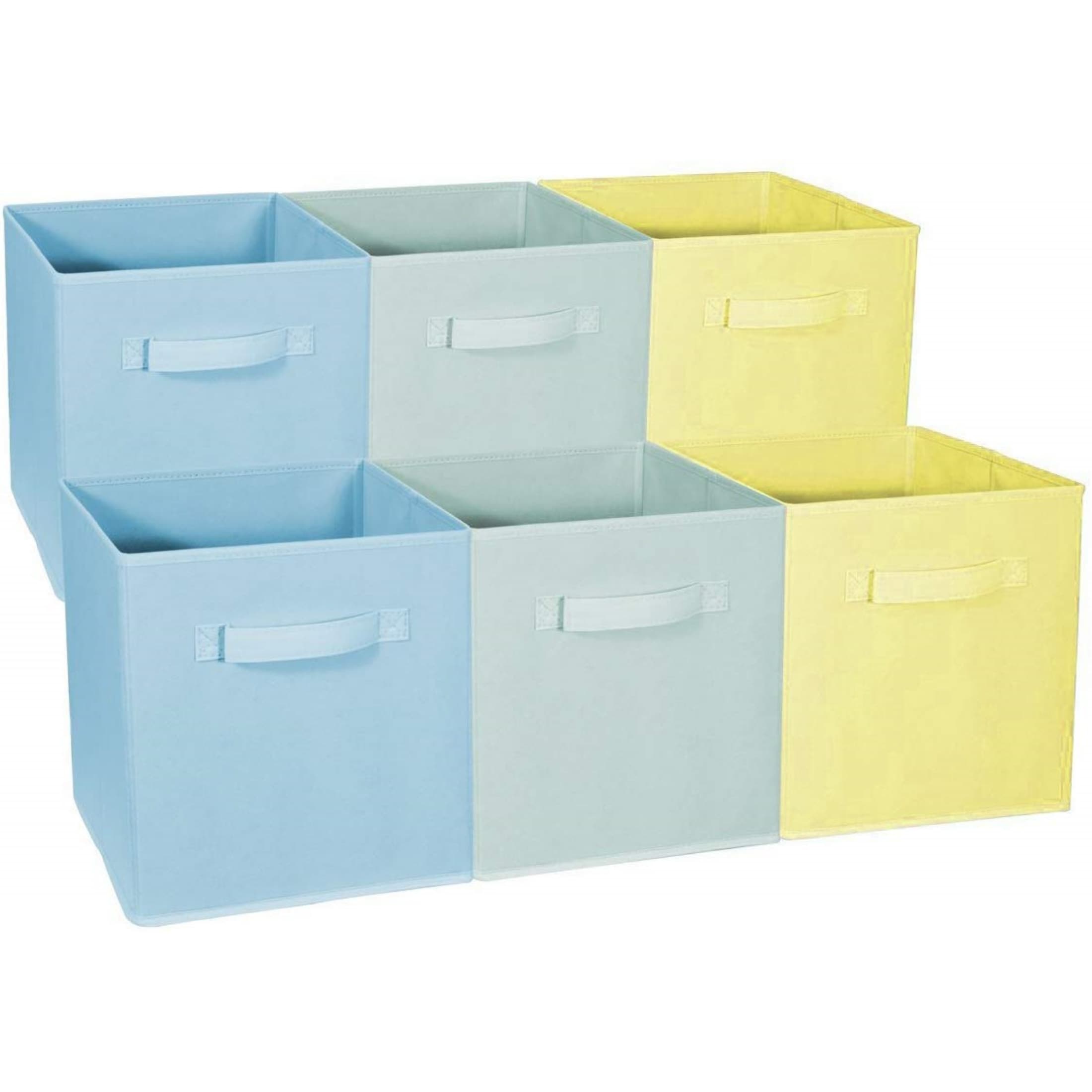 Home Storage Bundle Pastel Drawer And Closet Bins Blue Green Yellow 6 Pack