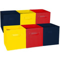 Home Storage Bundle Drawer And Closet Bins Yellow Red Navy 6 Pack