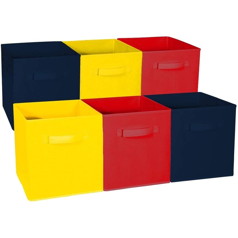 Home Storage Bundle Drawer And Closet Bins Yellow Red Navy 6 Pack