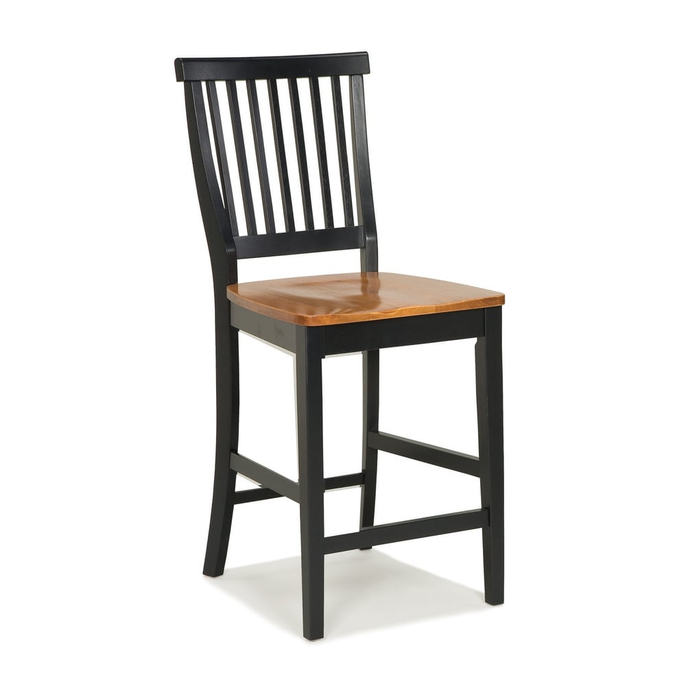 24 Inch Black And Distressed Oak Bar Stool By Home Styles