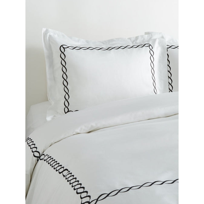 Home Sweet Home Collection 600 Thread Count Cotton Rope Embroidery Duvet Set