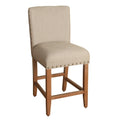 Homepop 24 Inch Counter Height Tan Upholstered Barstool