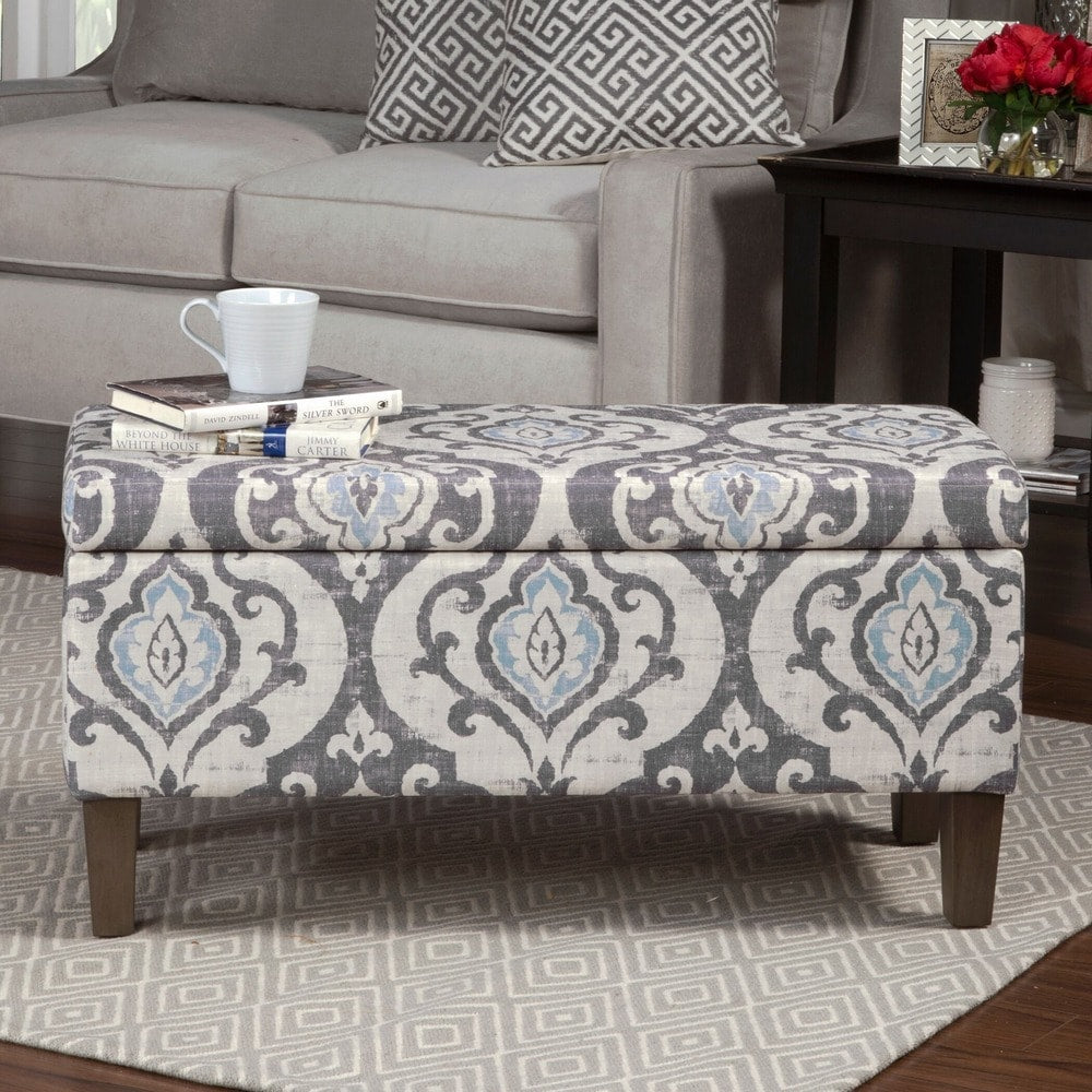 Porch Den Buhrer Blue Slate Damask Storage Ottoman