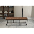 Carbon Loft Deangelo Large Decorative Bench With Light Brown Faux Leather