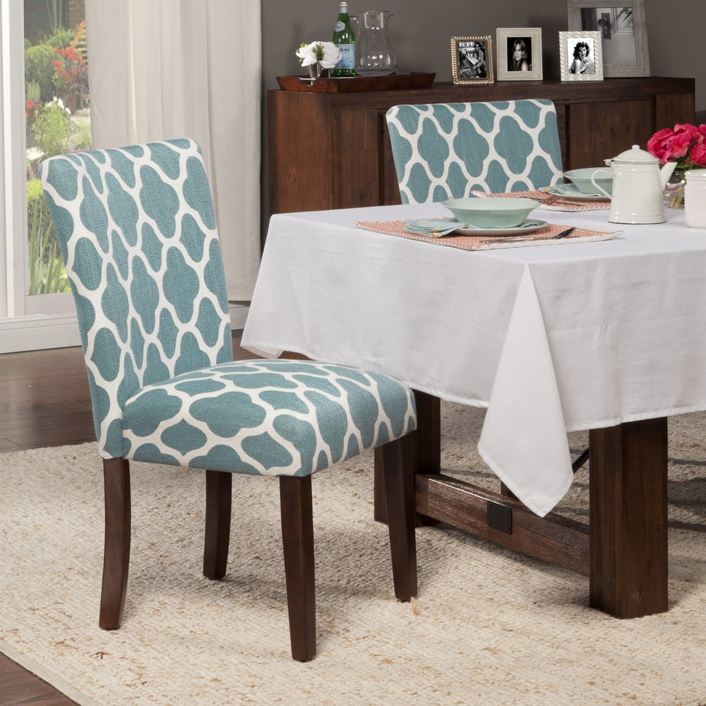 Homepop Classic Parsons Dining Chair Geo Brights Teal Set Of 2