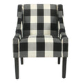 Homepop Modern Swoop Accent Chair Black Plaid