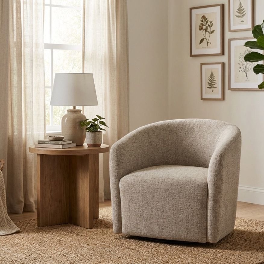 Homepop Nora Upholstered Swivel Accent Chair