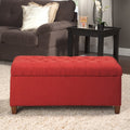 Homepop Ainsley Button Tufted Storage Bench Cranberry