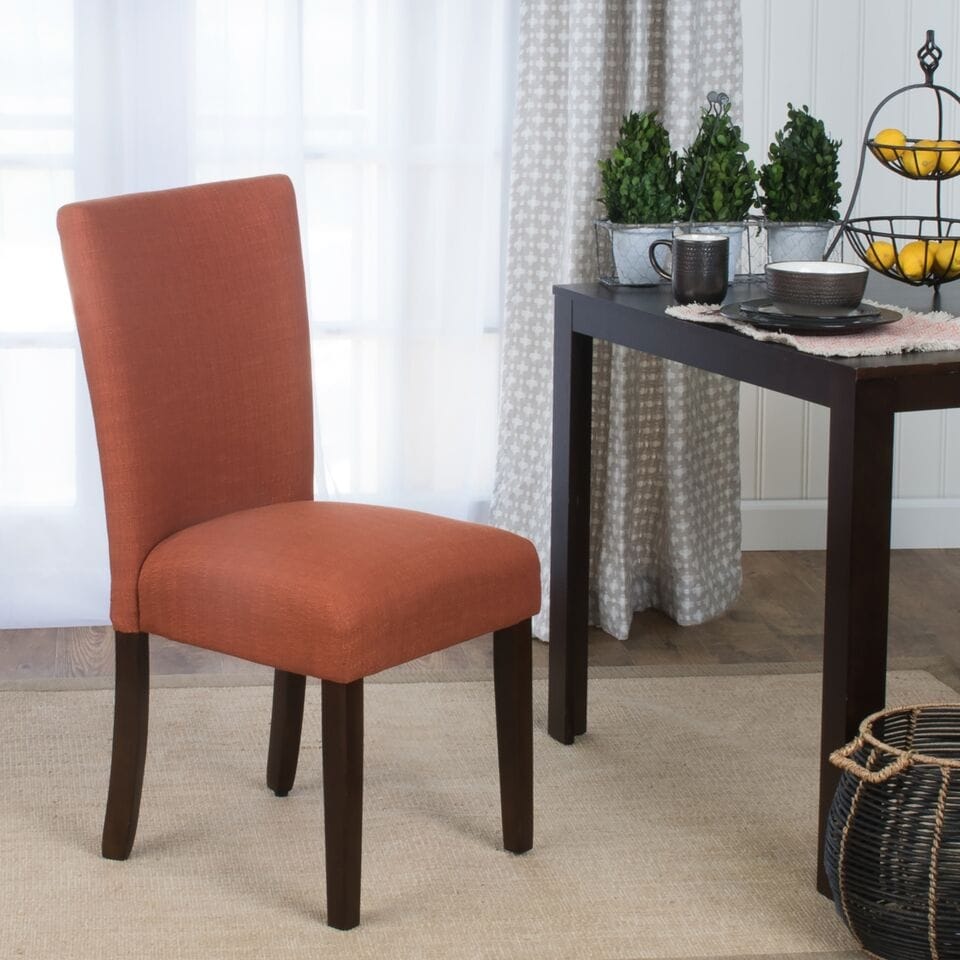 Homepop Parson Dining Chair Textured Solid Everly Cayenne Single