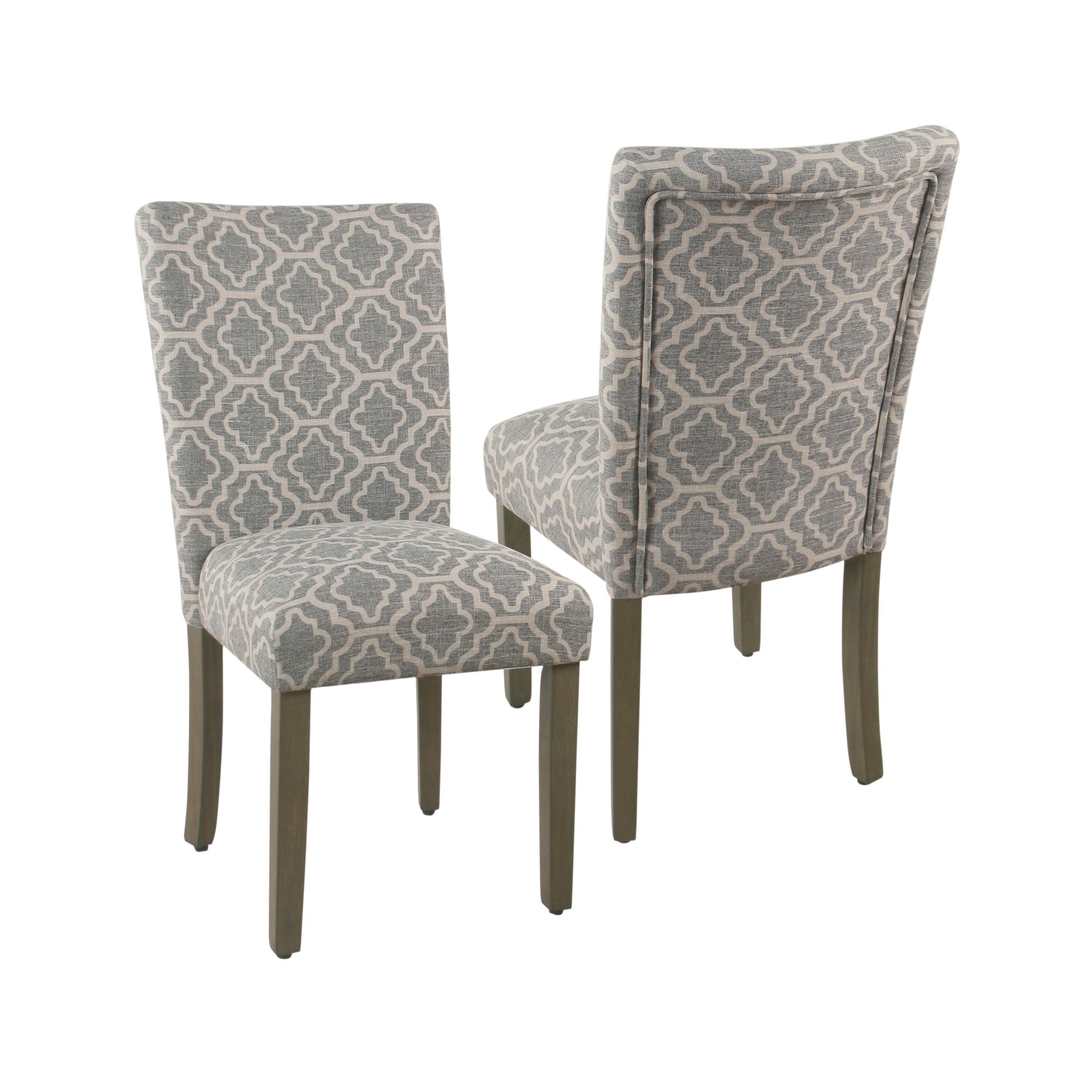 Homepop Parsons Ash Grey Geometric Dining Chair Set Of 2