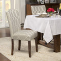 Homepop Pewter Grey Cream Lattice Elegance Parson Chairs Set Of 2