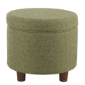 Homepop Round Storage Ottoman Green Tweed