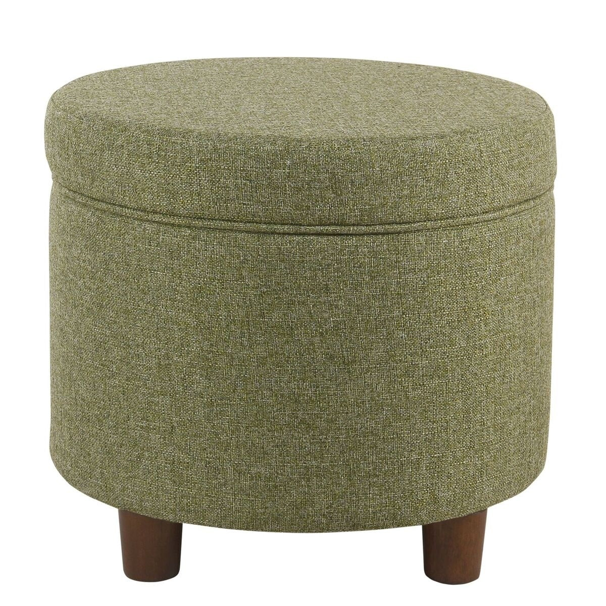 Homepop Round Storage Ottoman Green Tweed