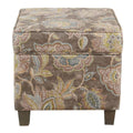 Homepop Square Ottoman With Lift Off Top Gray Floral