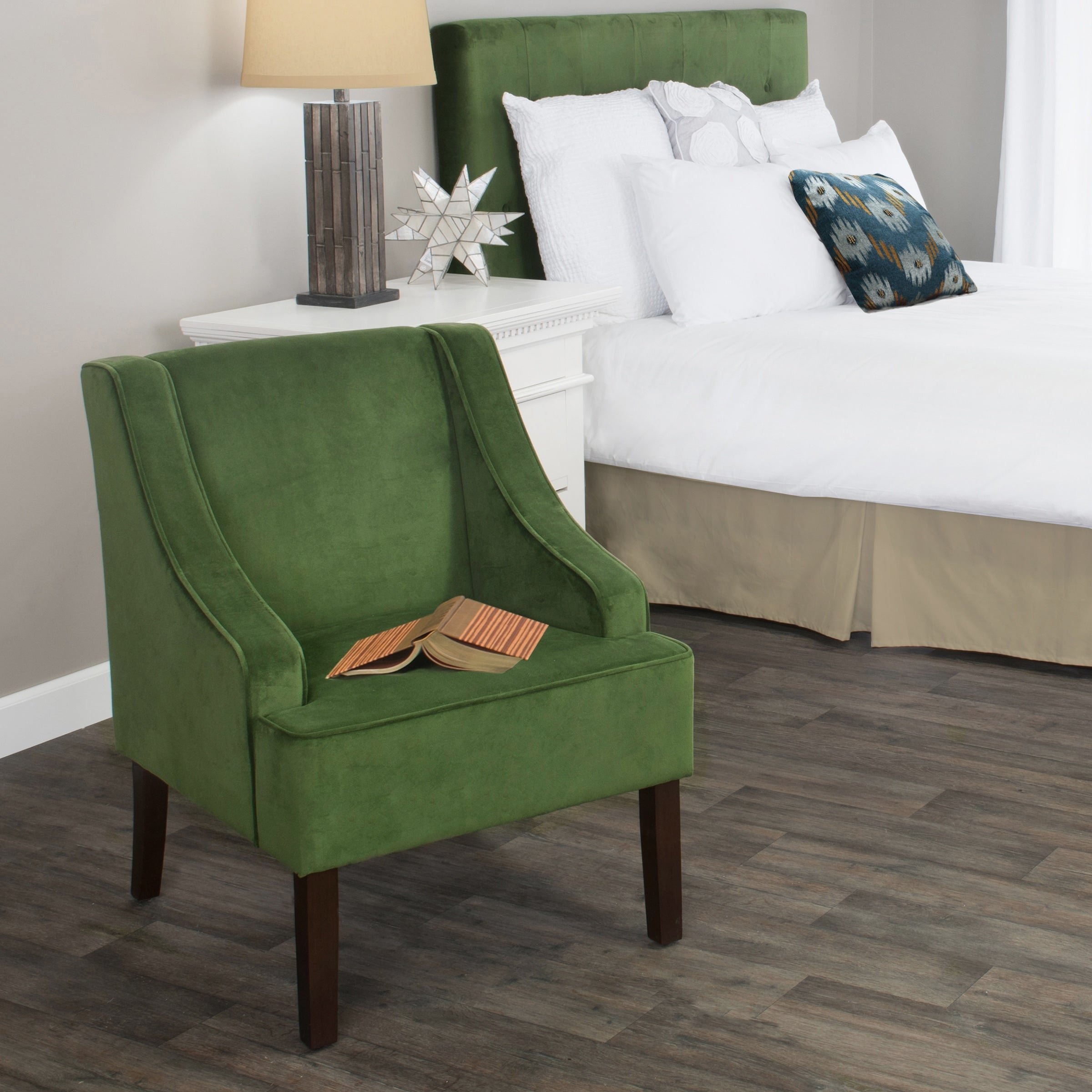 Homepop Velvet Swoop Arm Accent Chair