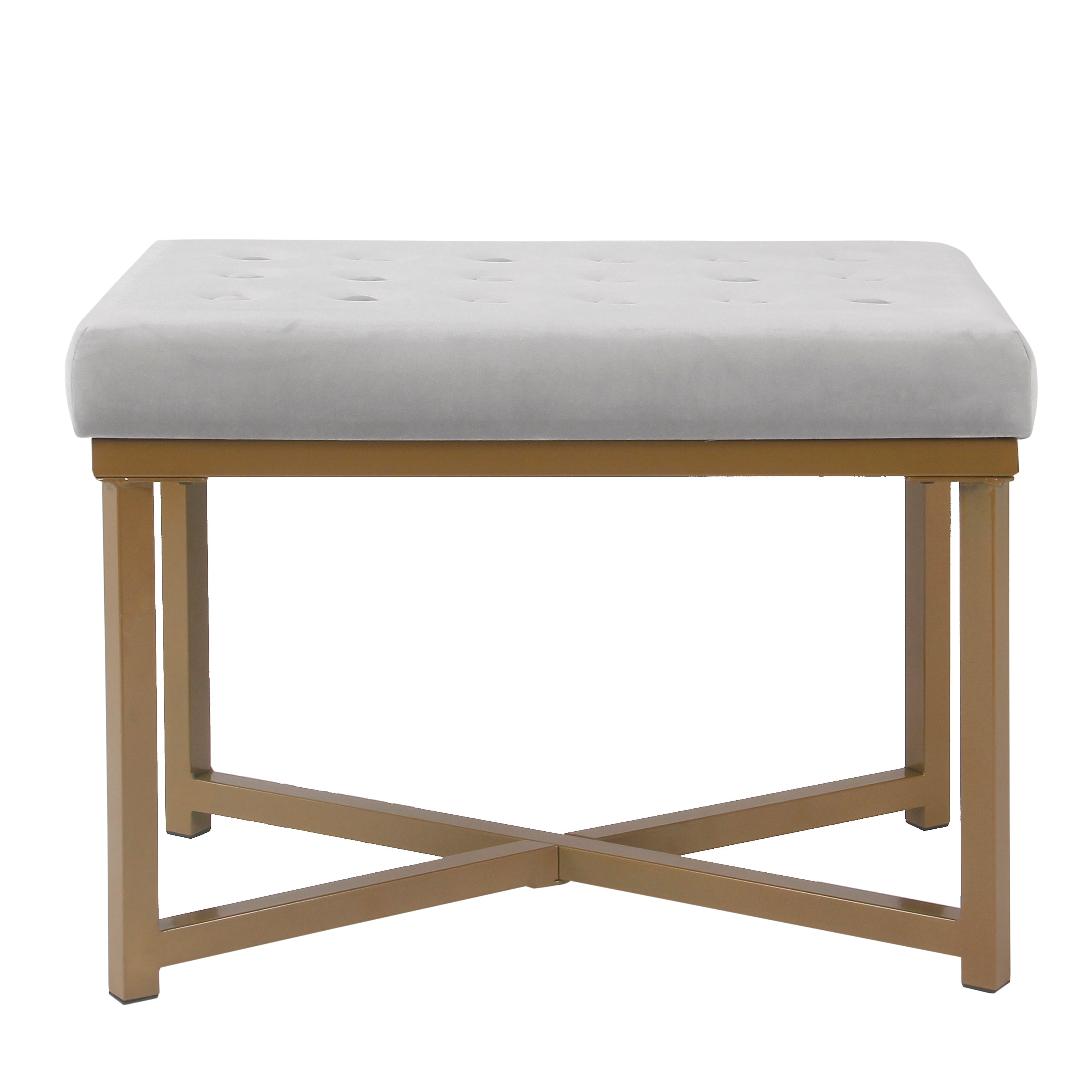Homepop Velvet Tufted Ottoman