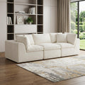 Homeroots 108 Beige Chenille Modular Sofa With Toss Pillows