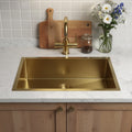 Homeroots 10 X 30 Gold Stainless Steel Undermount Kitchen Sink 30.00 In. X 10.00 In. X 18.00 In.