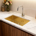 Homeroots 10 X 33 Gold Stainless Steel Undermount Kitchen Sink 33.00 In. X 10.00 In. X 18.00 In.