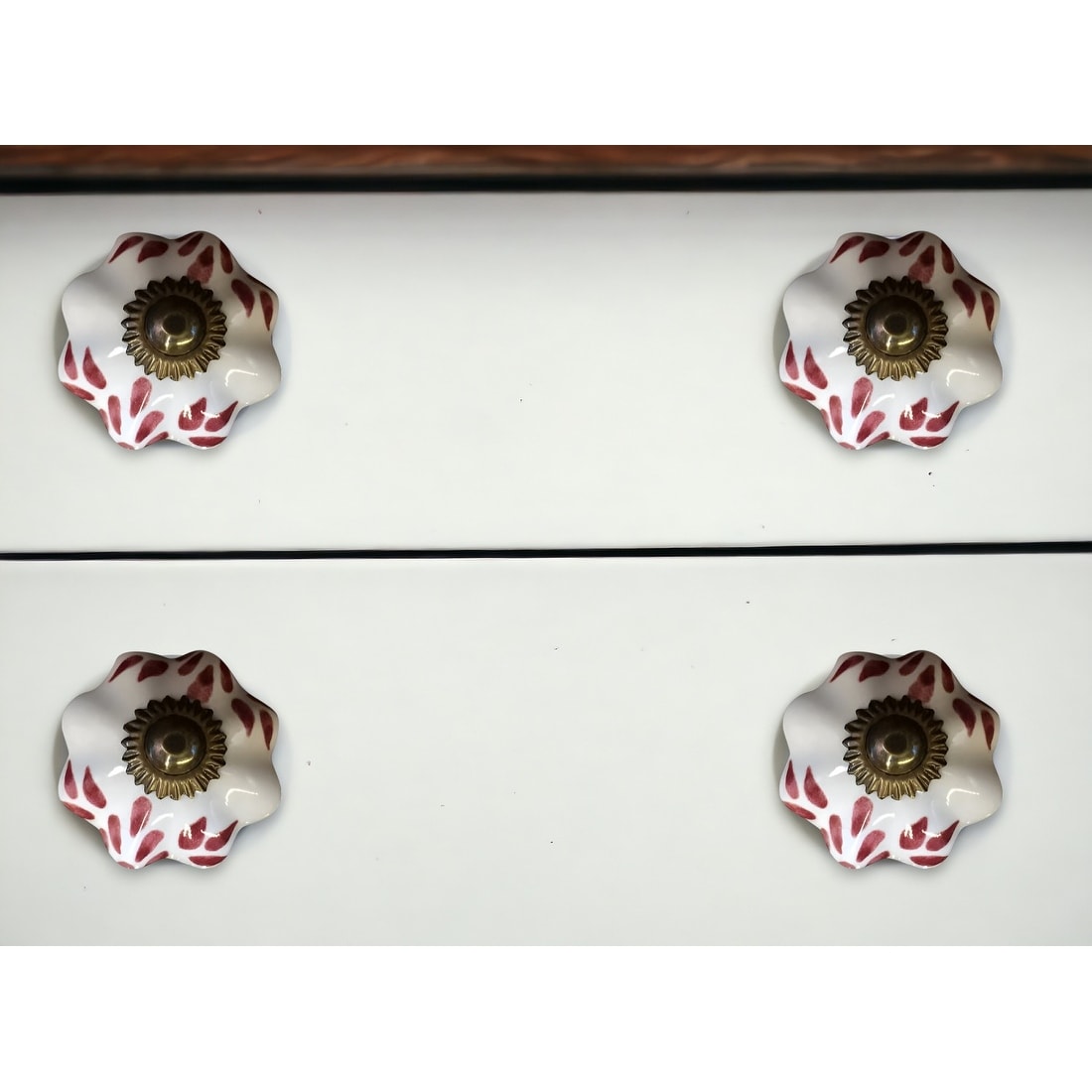 1.5 X 1.5 X 1.5 White Burgundy And Copper Knobs 12 Pack 1.5 X 1.5 X 1.5
