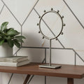 Homeroots 13 Gray Metal Circle Tabletop Sculpture 7.48 In. X 13.19 In. X 2.95 In.