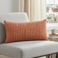Homeroots 14 X 14 Terra Cotta Striped Cotton Blend Throw Pillow