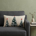 Homeroots 14 X 24 Red And Green Zippered Cotton Blend Christmas Tree Throw Pillow