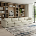 Homeroots 160 Khaki Linen Blend Modular Sofa With Toss Pillows