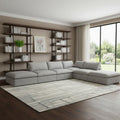 Homeroots 160 Light Gray Linen Blend Modular Armless Sofa With Ottomans And Storage